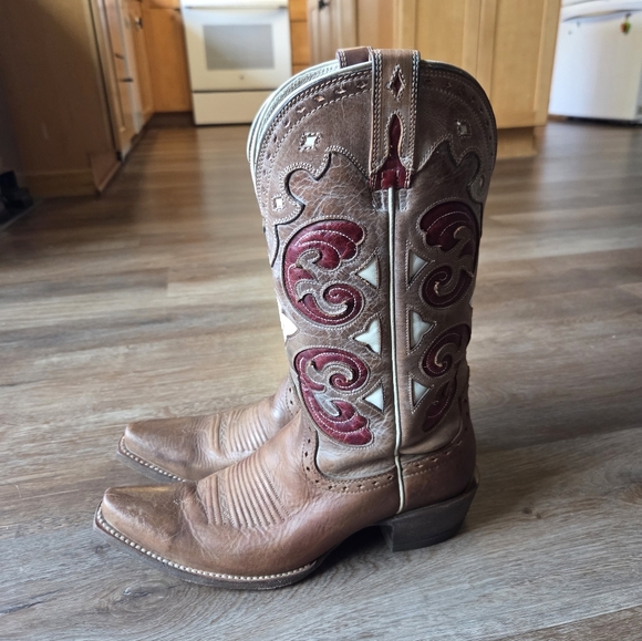 Ariat Madrina Macchito Snip Toe Leather Western Cowboy Boots Festival Wear 8B - Picture 4 of 13